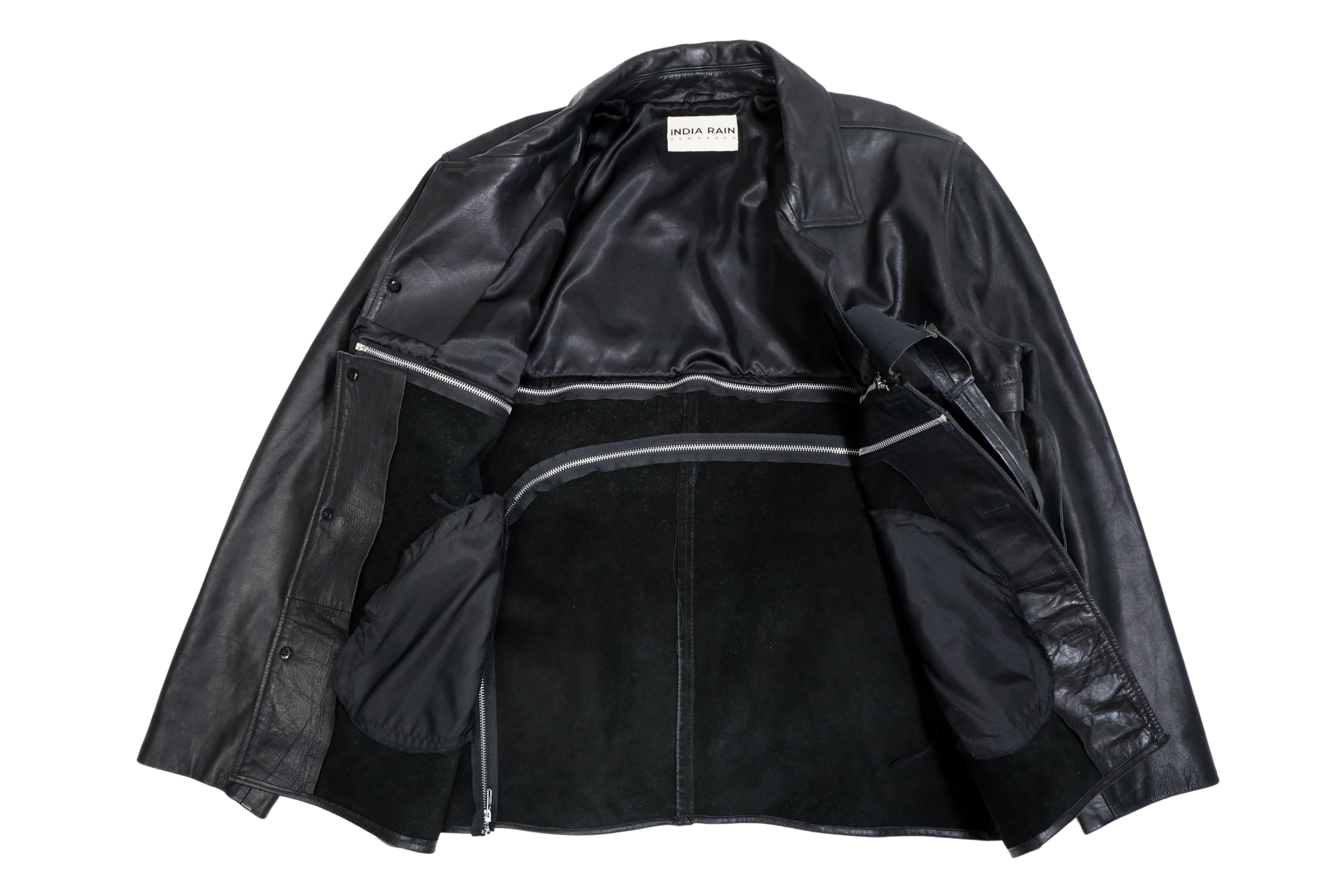 Reworked Black Leather Jacket – India Rain Reworked Reworked Black Leather Jacket – India Rain Reworked